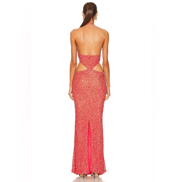 Retrofete Katerina Beaded Gown in Calypso Coral XS - Picture 2 of 4